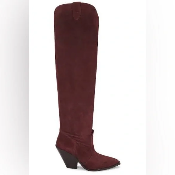 FREE PEOPLE Leather Triple Crown OTK Boots - Espresso - Picture 2 of 13